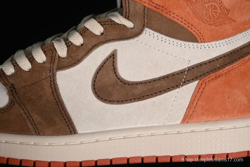 Nike Air Jordan 1 High OG Basketball Shoes in Dusted Clay & Dune Colorway - FQ2941-200
