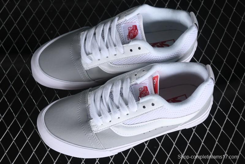 Vans Classics Knu Skool Chunky Tongue Retro Sneakers in Grey White - VN0009QCYF9