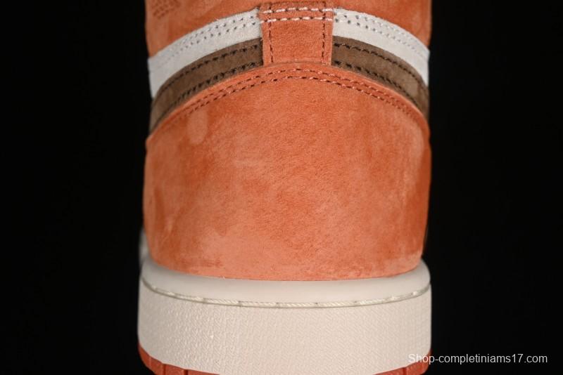 Nike Air Jordan 1 High OG Basketball Shoes in Dusted Clay & Dune Colorway - FQ2941-200