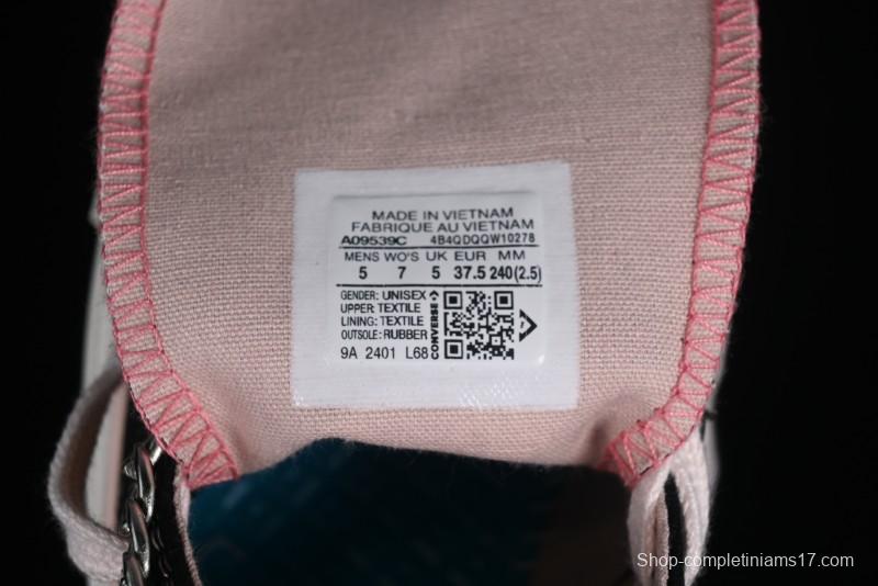 Converse Chuck 70s High Top Canvas Sneakers with Chain Accents in Black & Pink - A09539C