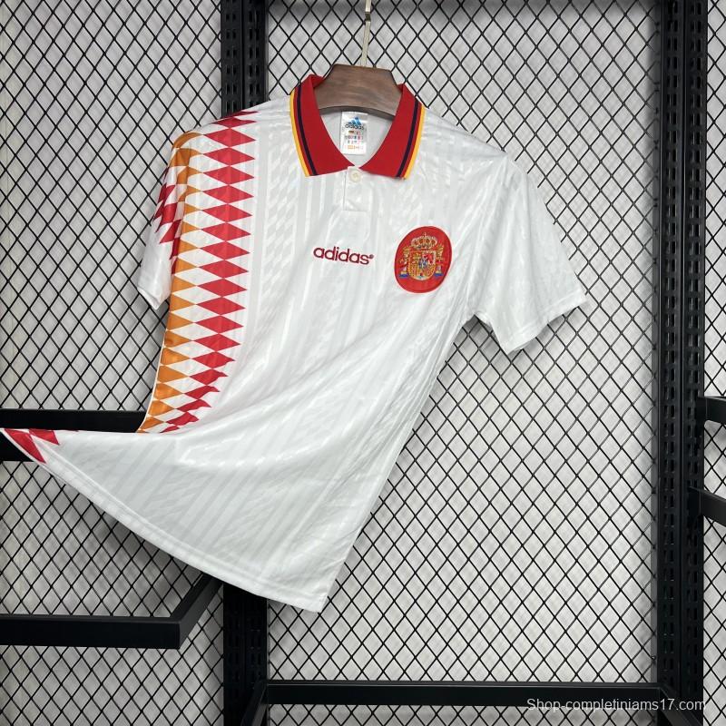 Retro 1994 Spain Away White Jersey