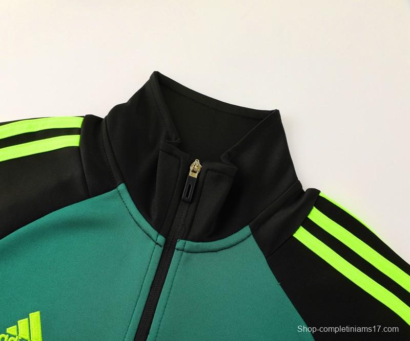 24/25 Manchester United Black/Green Full Zipper Jacket +Long Pants