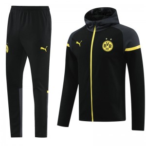 24/25 Borussia Dortmund Black Hoddie Full Zipper Jacket +Long Pants