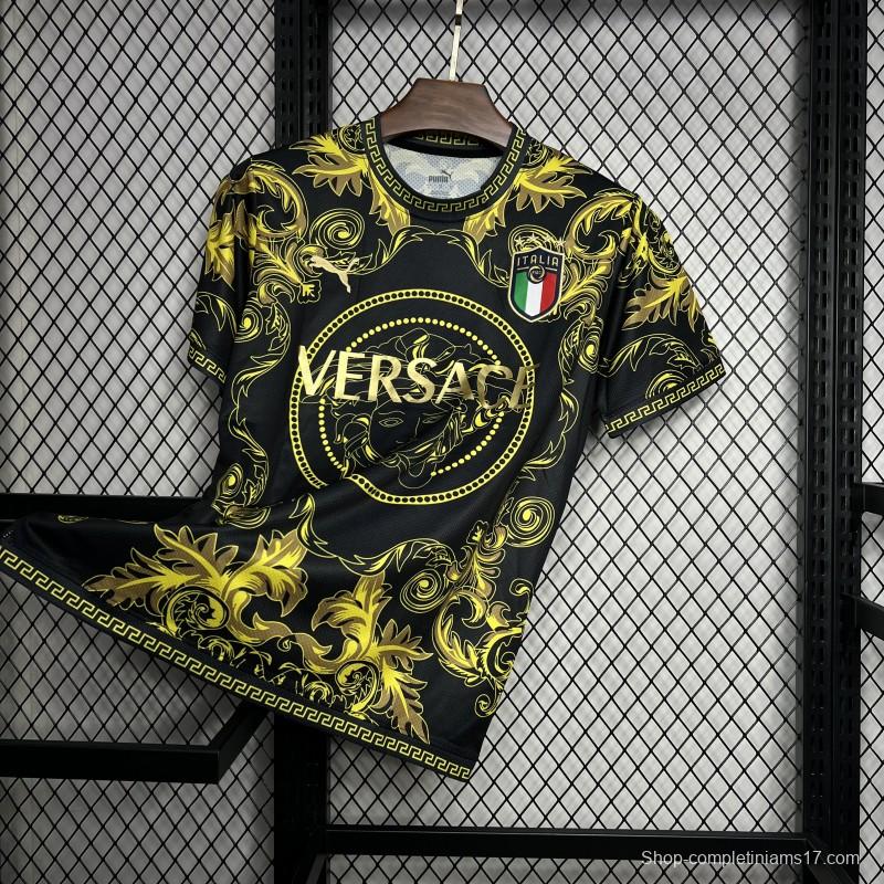 2024 Italy x Versace Gold/Black Special Jersey