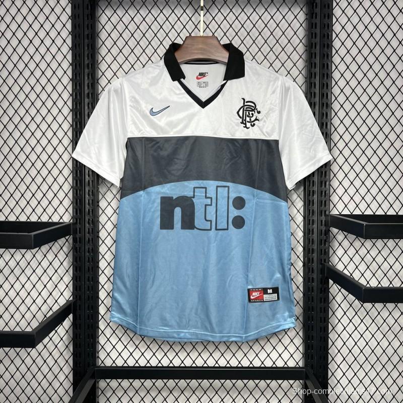 Retro 99/00 Glasgow Rangers Away White/Blue Jersey