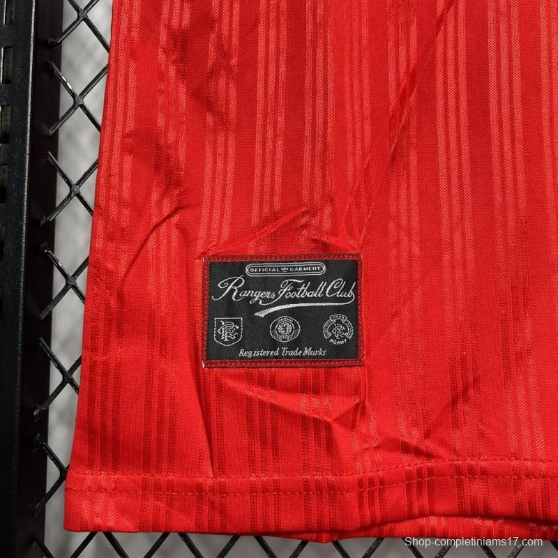 Retro 95/96 Glasgow Rangers Away White/Red Jersey