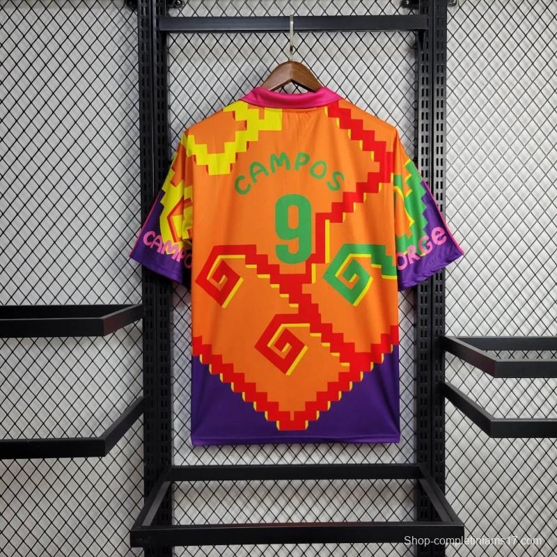 Retro 1995 Mexico CAMPOS 9 Home Orange Jersey