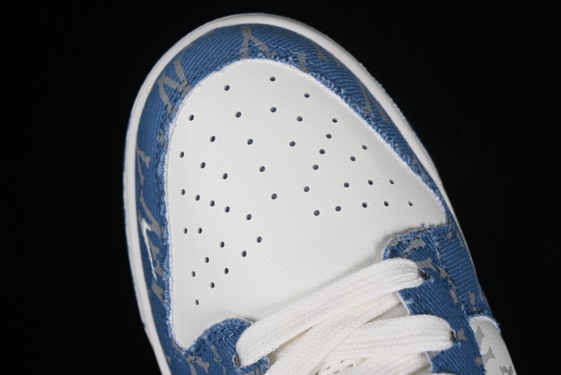 Nike SB Dunk Low MLB Collaboration - Blue Denim Anniversary Custom Low-Top Casual Sneakers - DQ1098-348