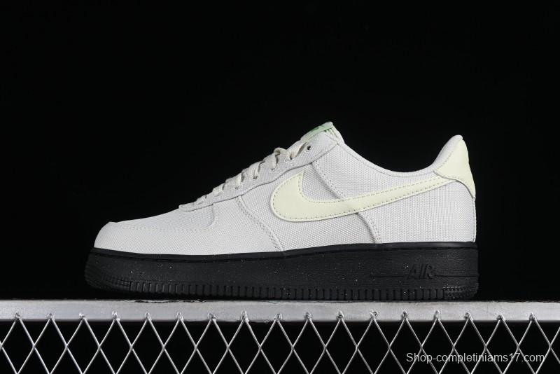 Nike Air Force 1 '07 Low White Black Canvas Casual Sneakers - FJ4160-002