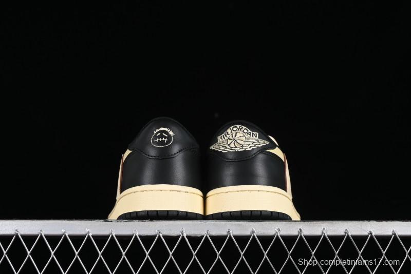 Nike Travis Scott x Air Jordan 1 Low OG AJ1 Reverse Swoosh Sneakers - DM7866-201