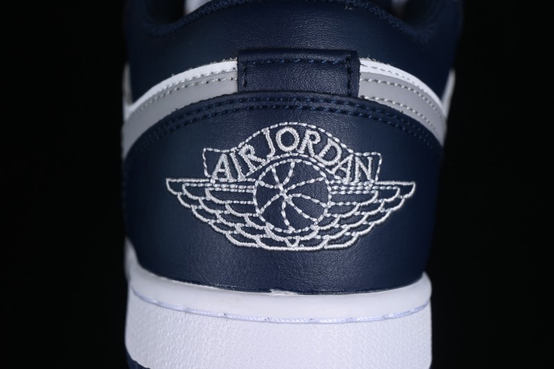 Nike Air Jordan 1 Low AJ1 White Blue Grey Low Top Lifestyle Basketball Shoes - 553558-141