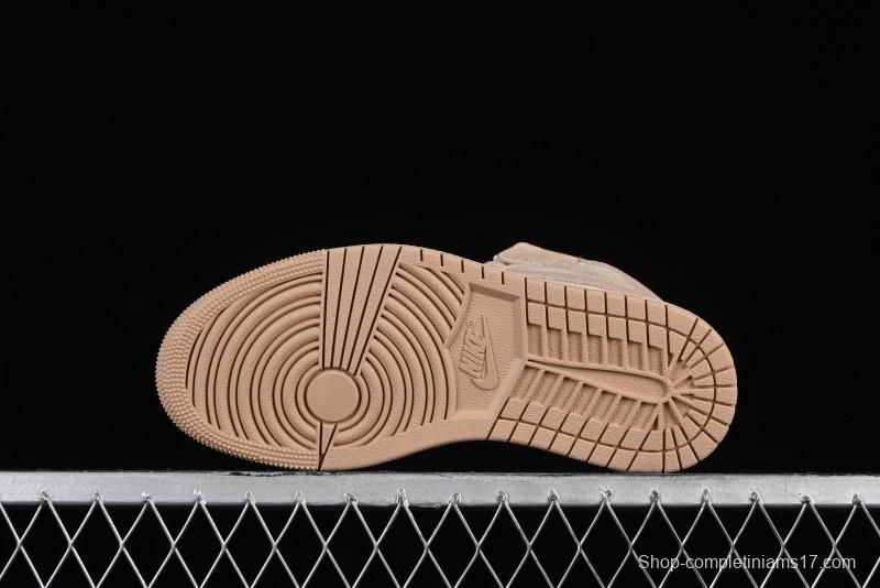 Nike Air Jordan 1 Mid AJ1 Khaki Mid-Top Basketball Shoes - FJ3448-200