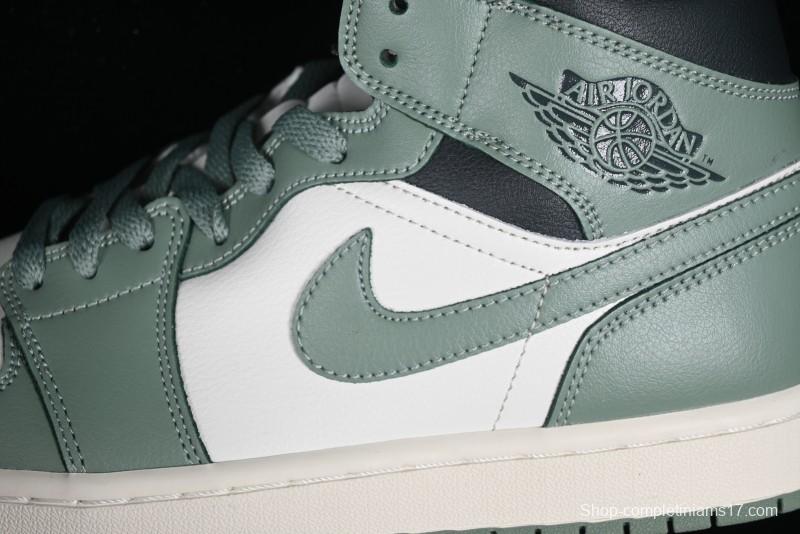 Nike Air Jordan 1 Mid AJ1 Basketball Shoes in Fresh Warm Green - BQ6472-130