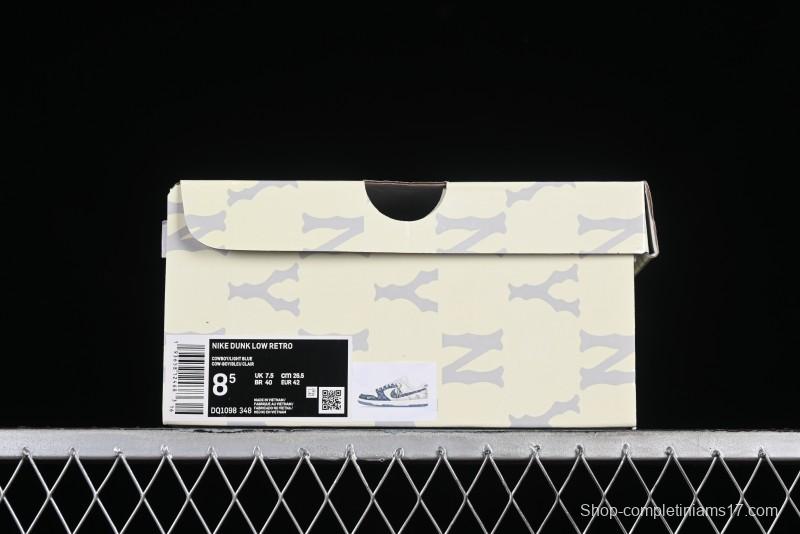 Nike SB Dunk Low MLB Collaboration - Blue Denim Anniversary Custom Low-Top Casual Sneakers - DQ1098-348