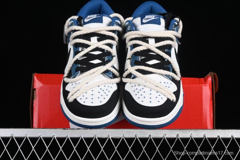 Nike Dunk Low High Street Style Ocean Protection Deconstructed SB Lace-Up Casual Skate Shoes - DV0834-101