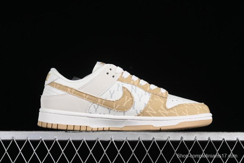 Nike SB Dunk Low MLB Collaboration - Yellow Denim Anniversary Custom Low-Top Casual Skate Shoes - DQ1098-346