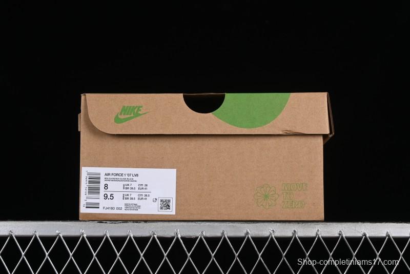 Nike Air Force 1 '07 Low White Black Canvas Casual Sneakers - FJ4160-002