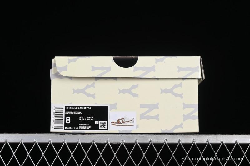 Nike SB Dunk Low MLB Collaboration - Yellow Denim Anniversary Custom Low-Top Casual Skate Shoes - DQ1098-346