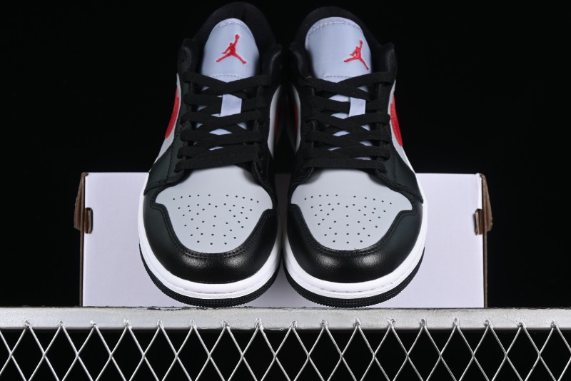 Nike Air Jordan 1 Low AJ1 Black Grey Red Hook Low-Top Culture Basketball Shoes - DC0774-062