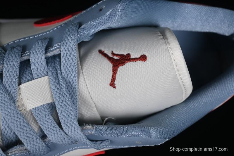 Nike Air Jordan 1 Low AJ1 White Blue Red Toe Casual Sneakers - DC0774-164