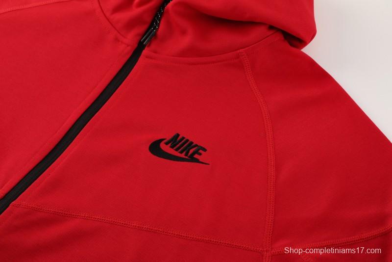 24/25 Nike Red Hoodie Full Zipper Jacket +Long Pants