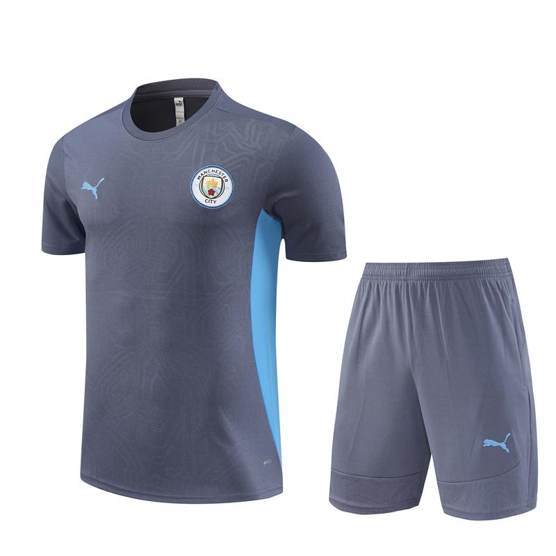 24/25 Manchester City Blue White Short Sleeve Jersey+Shorts