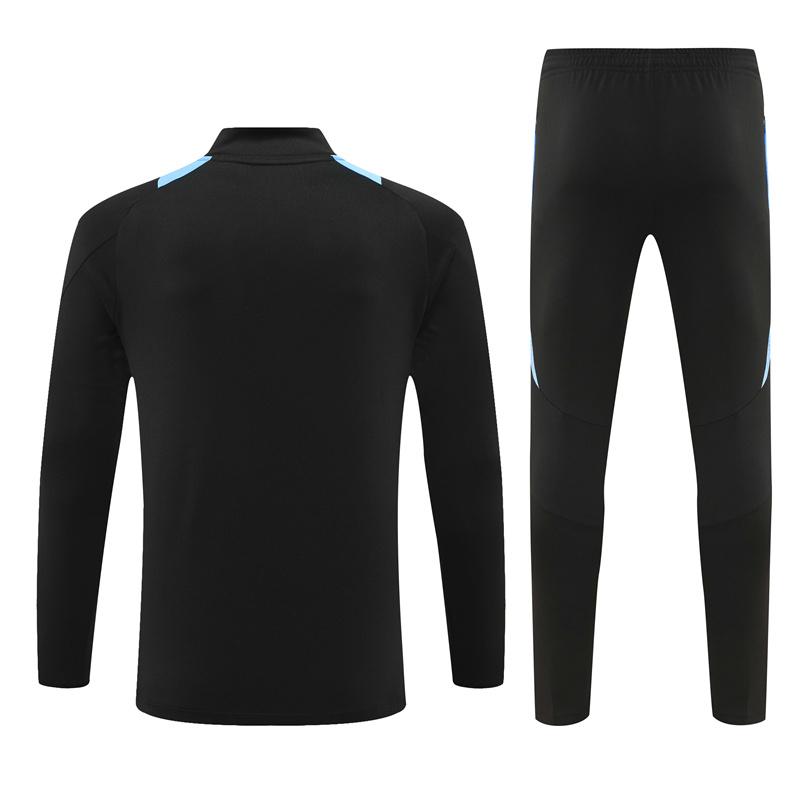 2024 Argentina Black Half Zipper Jacket+Long Pants