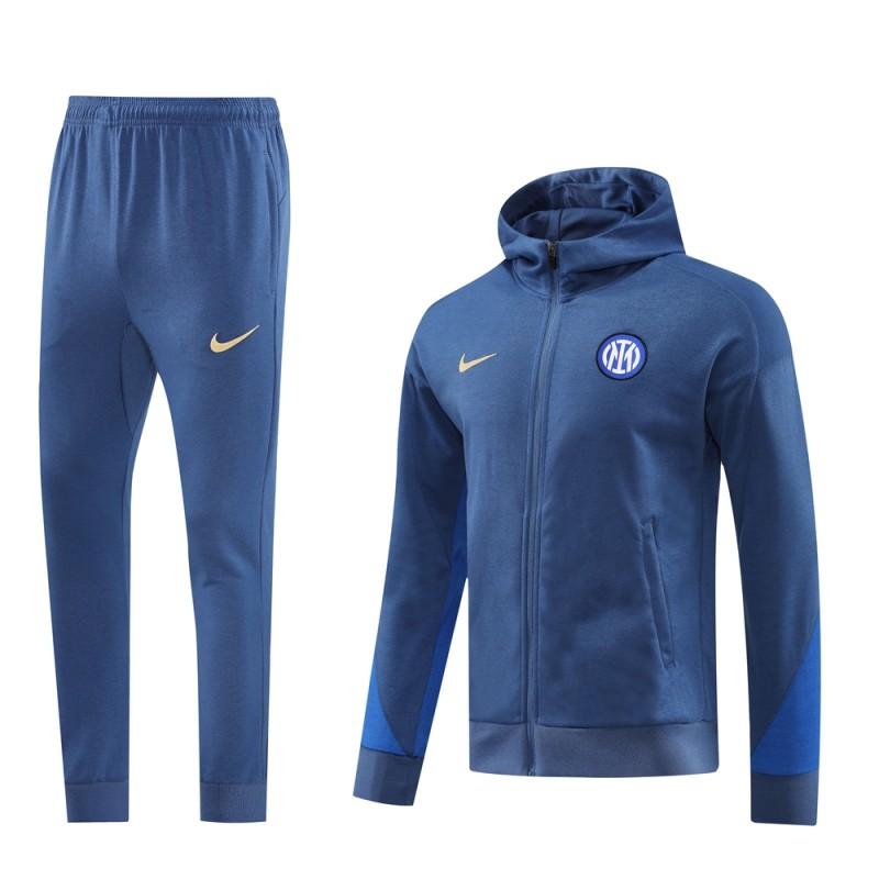 24/25 Inter Milan Blue Hoodie Full Zipper Jacket +Long Pants