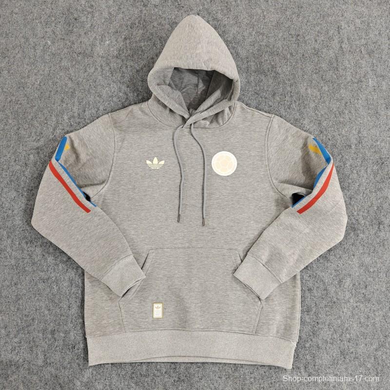 2024 Colombia 100th Black/Navy/Grey/Beige/White Hoodie With Golden Badge