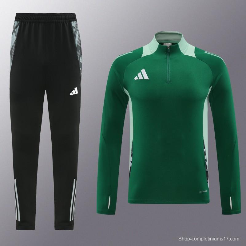 2024 Adidas Green Half Zipper Jacket +Long Pants