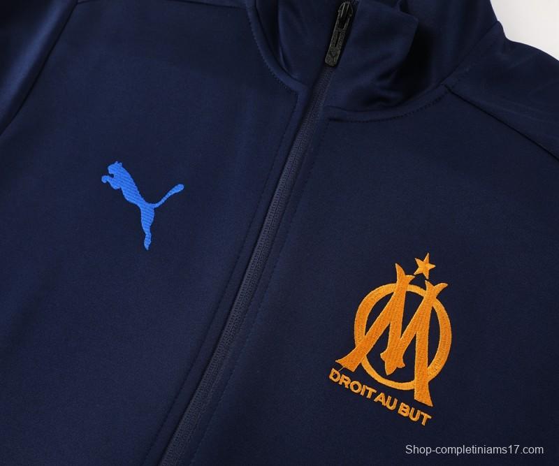 24/25 Olympique Marseille Navy Full Zipper Jacket +Long Pants