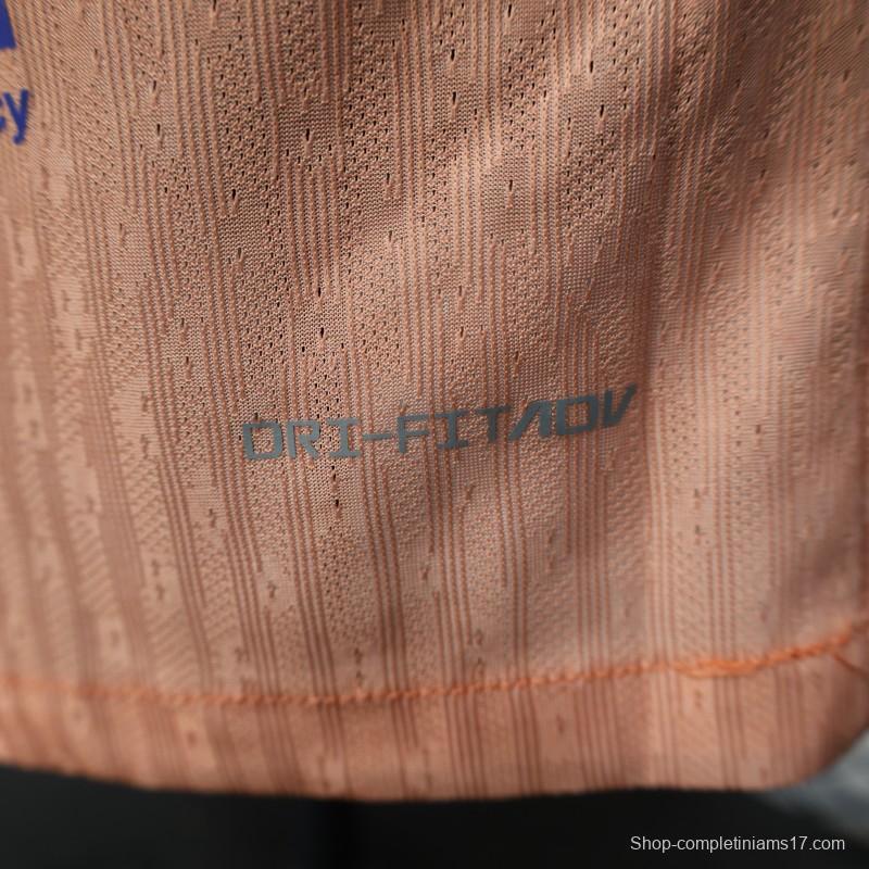 Player Version 25/26 FC Barcelona Pink 125Th Anniversary Jersey with Spotify Sponsor and Navy Blue Accents