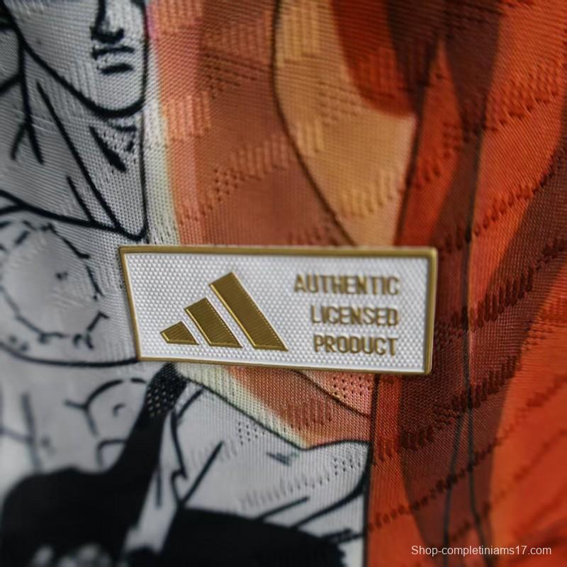 Player Version 2025 Japan White with Dragon Ball Goku Graphic Jersey
