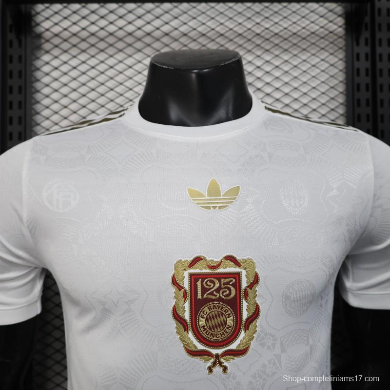 Player Version 25/26 Bayern Munich White with 125th Anniversary Emblem Jersey
