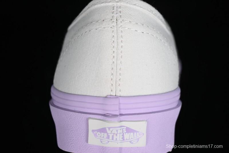 Vans Authentic White Purple Canvas Skate Shoes - VN0009PVCGX