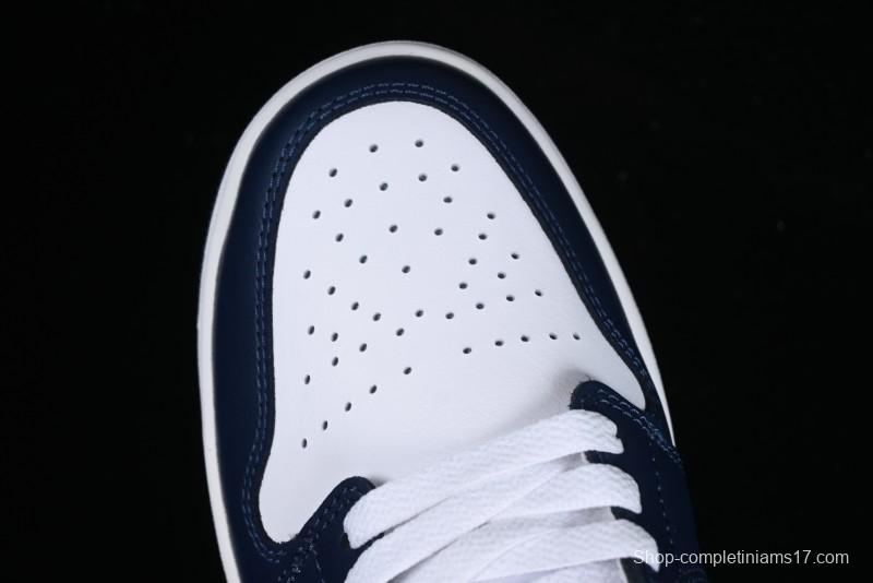 Nike Air Jordan 1 Low AJ1 White Blue Grey Low Top Lifestyle Basketball Shoes - 553558-141