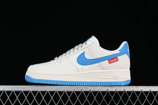 Nike Supreme x Air Force 1'07 Low Casual Sneakers in Lake Blue - HD1968-024