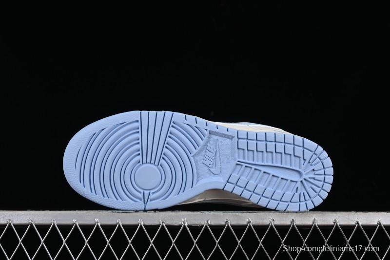 Nike SB Dunk Low Supreme Collaboration - Sky Blue Canvas Anniversary Custom Low-Top Casual Skate Shoes - BB6698-513