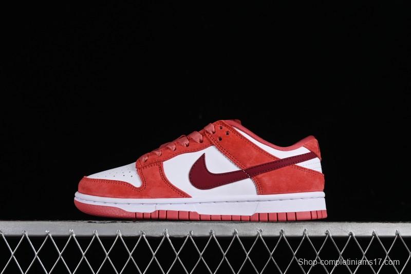 Nike SB Dunk Low Retro Valentine's Day 2024 White Rose Red Skateboarding Shoes - FQ7056-100
