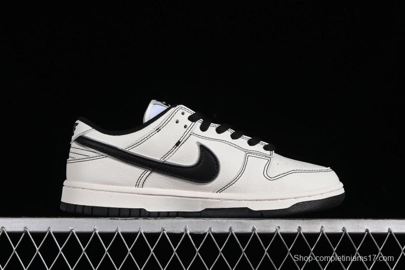 Nike SB Dunk Low UN Collaboration - Beige Black Swoosh Anniversary High-End Custom Low-Top Casual Skate Shoes - FC1688-139