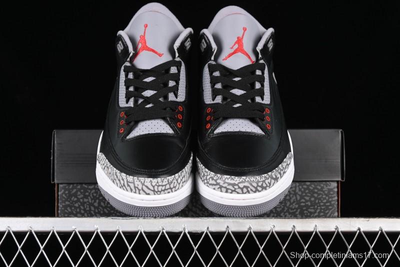 Nike Air Jordan 3 Retro Sneakers with Iconic Elephant Print and Visible Air Cushion - DN3707-010