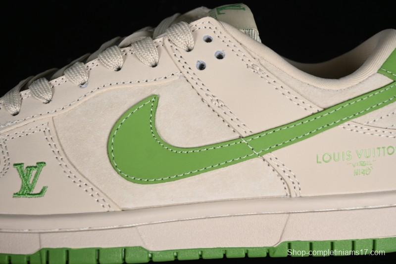 Nike SB Dunk Low LV Collaboration - Emerald City Anniversary High-End Custom Low-Top Casual Skate Shoes - XB3802-345