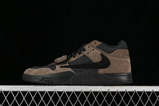 Nike Travis Scott x Jordan Cut The Check AJ1 Basketball Shoes with Velcro Design - FZ8117-204