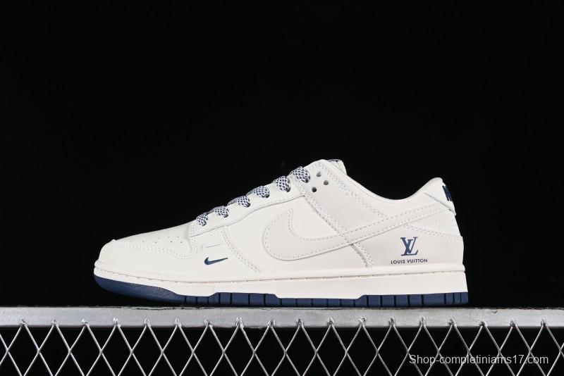 Nike SB Dunk Low LV Collaboration - Double Swoosh Blue Sole Anniversary High-End Custom Low-Top Casual Skate Shoes - XX2025-320