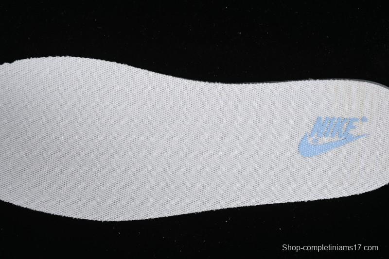 Stussy x Nike Dunk Low SB Skate Shoes in White with Light Blue Swoosh - DQ1098-380