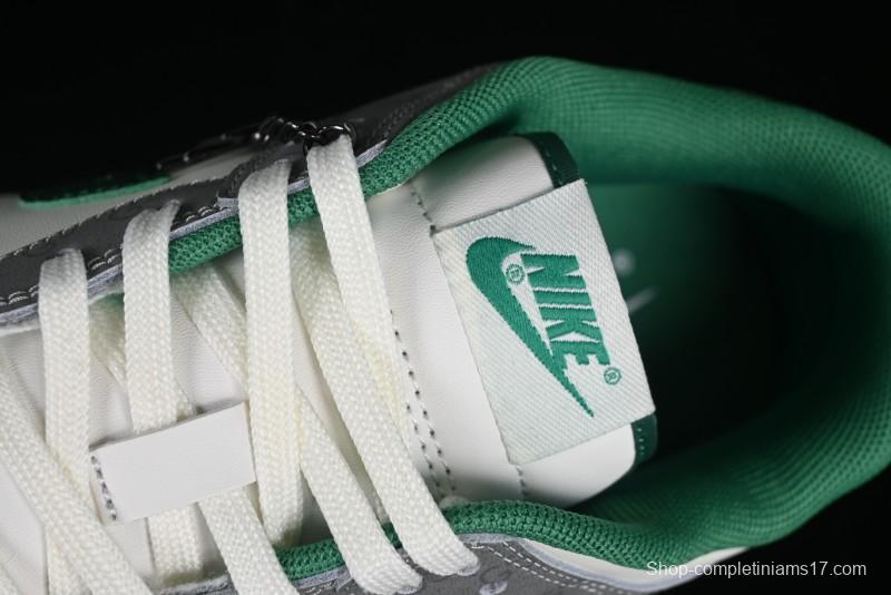 Nike SB Dunk Low Gucci Collaboration - Double G Grey Green Swoosh Anniversary Custom Low-Top Casual Skate Shoes - SF1588-134