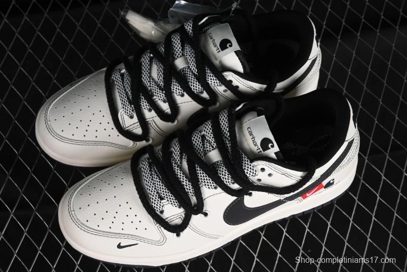 Nike SB Dunk Low Carhartt Collaboration - Strap Black Hook Anniversary High-End Custom Low-Top Casual Skate Shoes - SJ2068-265