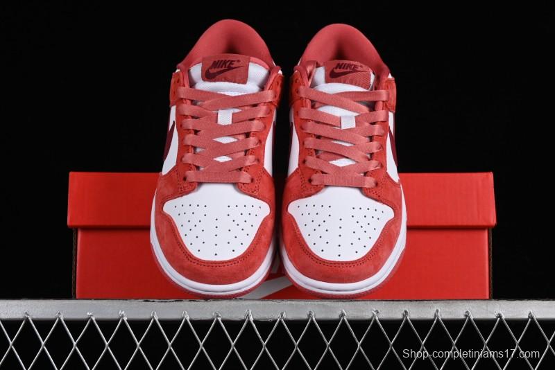 Nike SB Dunk Low Retro Valentine's Day 2024 White Rose Red Skateboarding Shoes - FQ7056-100