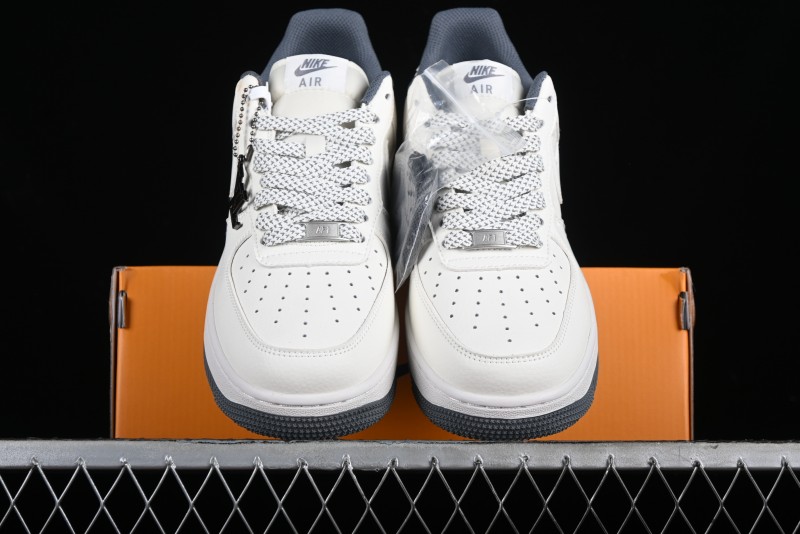 Nike Air Force 1 '07 Low LV Collaboration - Beige Grey Double Swoosh Low-Top Casual Sneakers - XZ6188-006