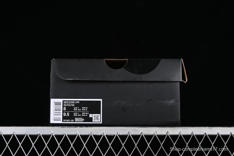 Nike Supreme x Nike SB Dunk Low Collaboration - Classic White Black Anniversary High-End Custom Low-Top Casual Skate Shoes - DY1503-100